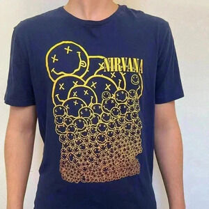 Old Navy Men's Grunge Rave Style 100% Cotton Short Sleeve T-Shirt